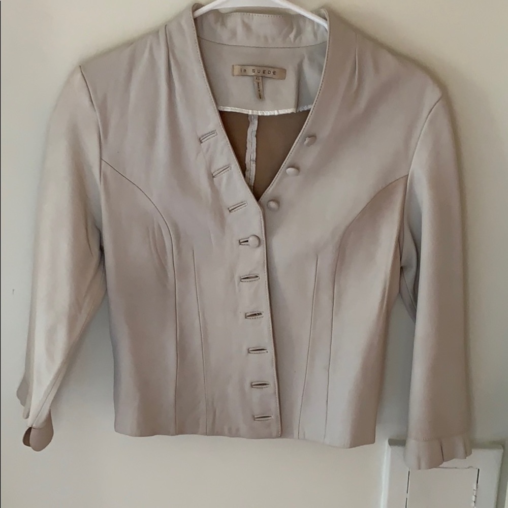 Leather jacket. In suede brand.
